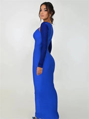 Tight Long Sleeve Stitching Dress