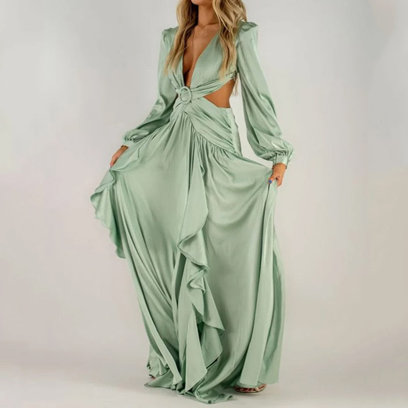Selly V-Neck Summer Cutout Wedding Dress