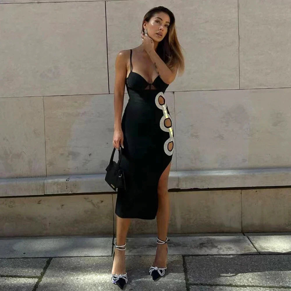 Kyla Sequin Knitted Bandage Dress