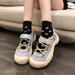 Pumps Mary Janes Wedges Shoeslace Sweet Cute Lolita Pumps Trend Casual Elegant Shoes