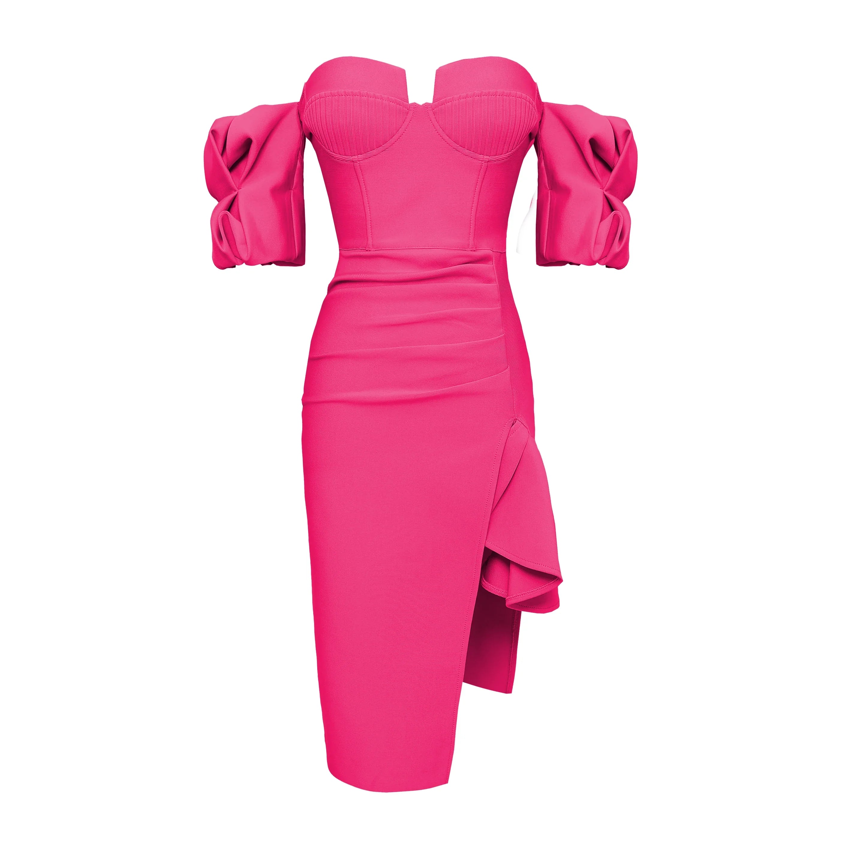 Alyia Puff Sleeve Ruffle Bandage Skirt