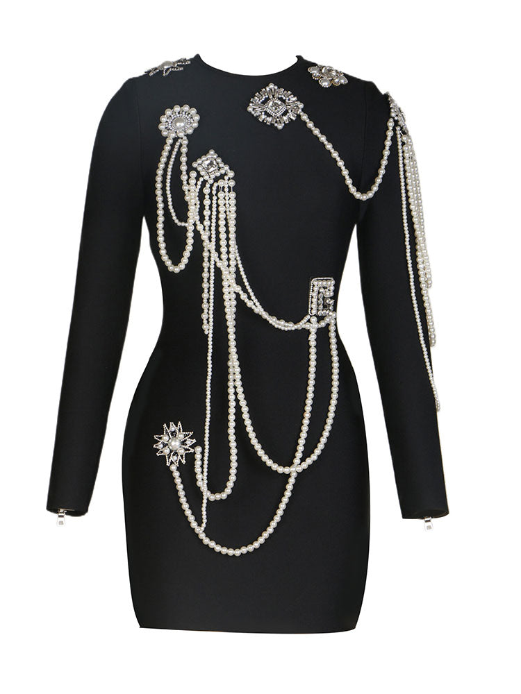 Long Sleeved Slim Golden Velvet Dress