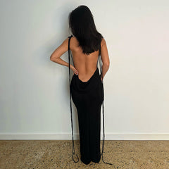 Cassey Sexy Hollow Halter Sling Dress