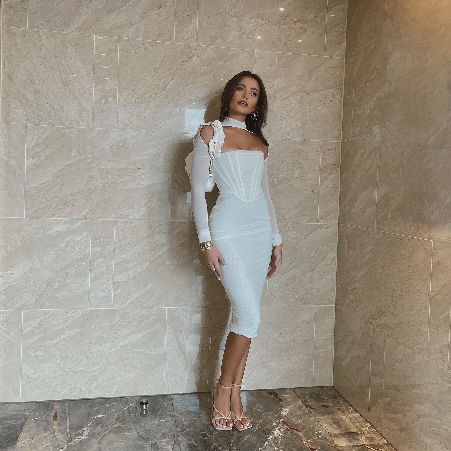 CHIC CORSET MESH MIDI
