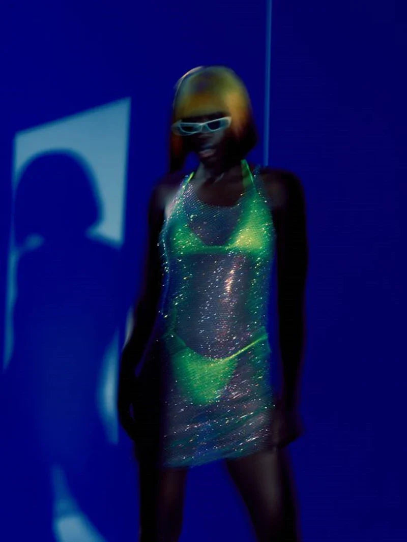 Sequined Sexy Hollow-out Camisole Dress