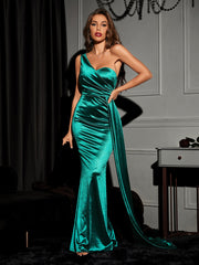 Meila  One-Shoulder Evening Party Dress