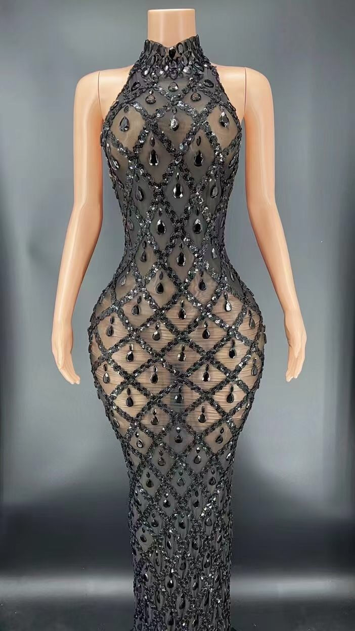 Charming Rhinestone Party Dress