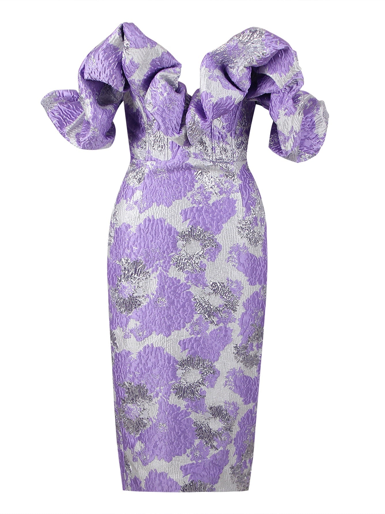 Jacquard V-neck Wedding Strapless Dress