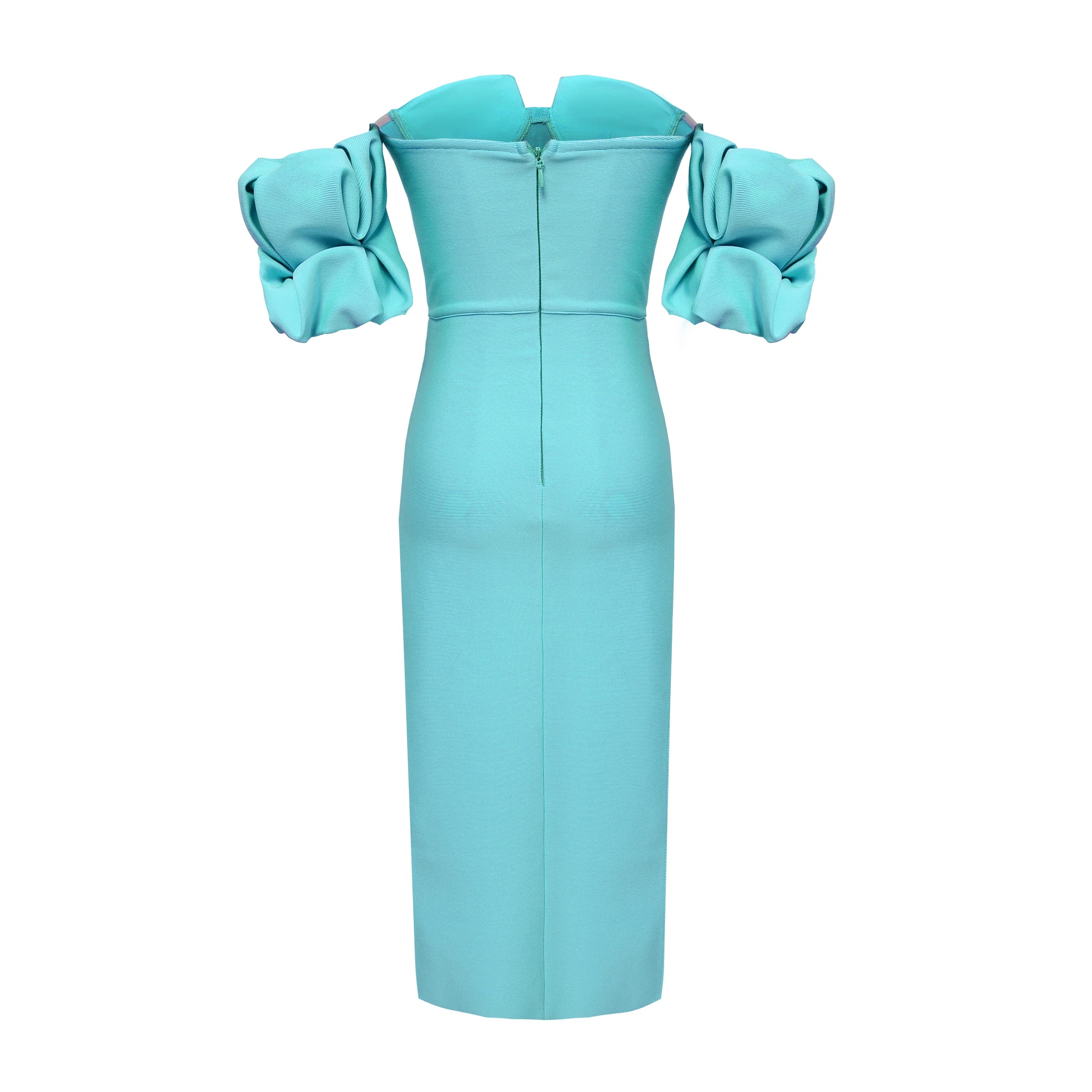 Alyia Puff Sleeve Ruffle Bandage Skirt