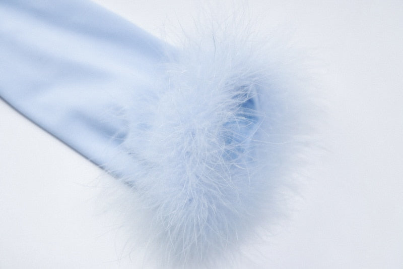 FEATHER TRIM MINI SKIRT