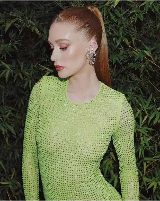 Alyia Crystal-Embellished Midi Dress