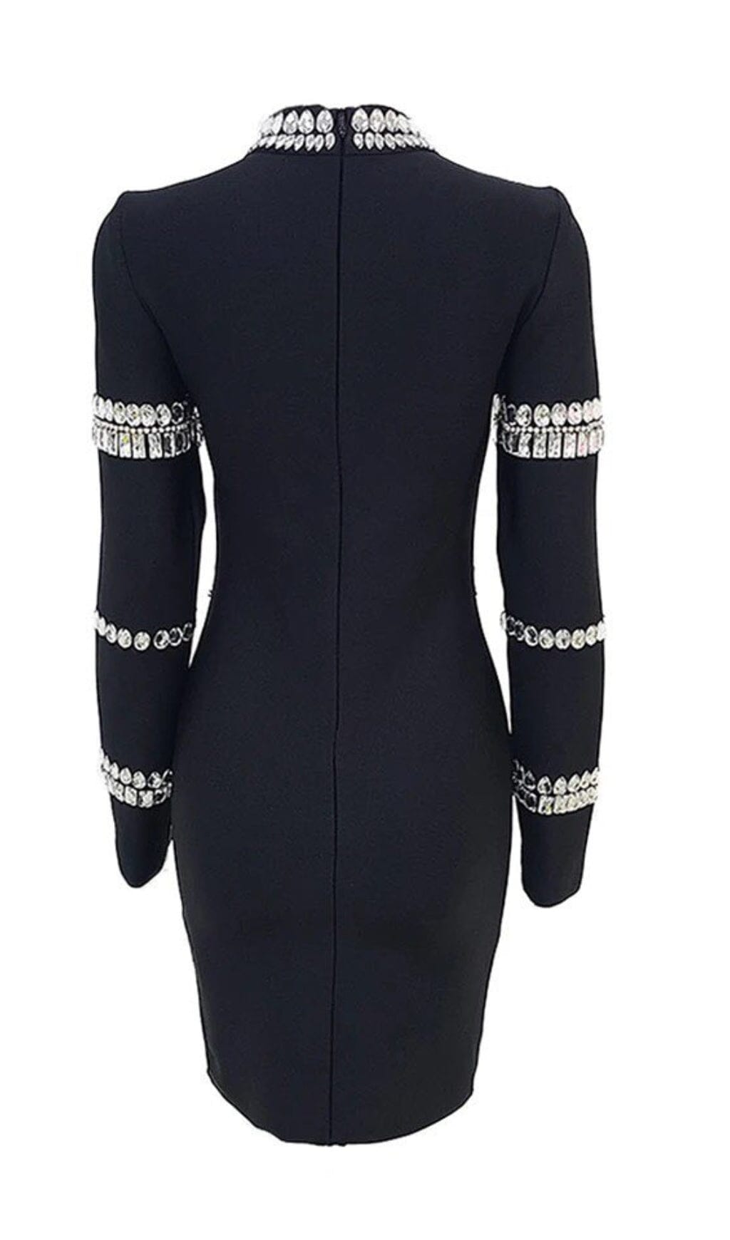 Rhinestone Black Bandage Dress