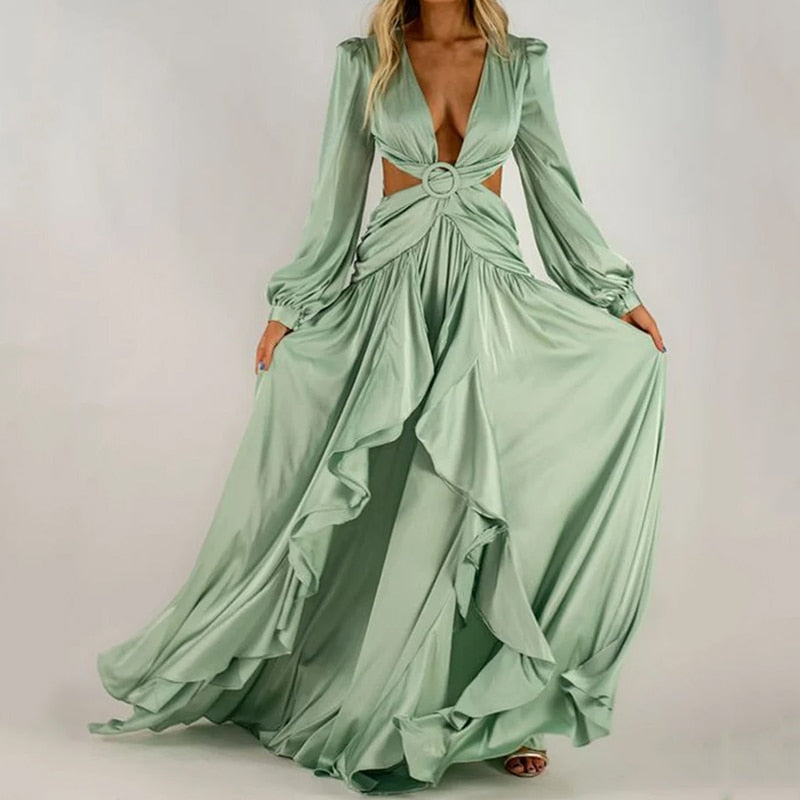 Selly V-Neck Summer Cutout Wedding Dress