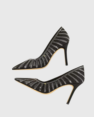Sada Diamente Lace Pumps In Black