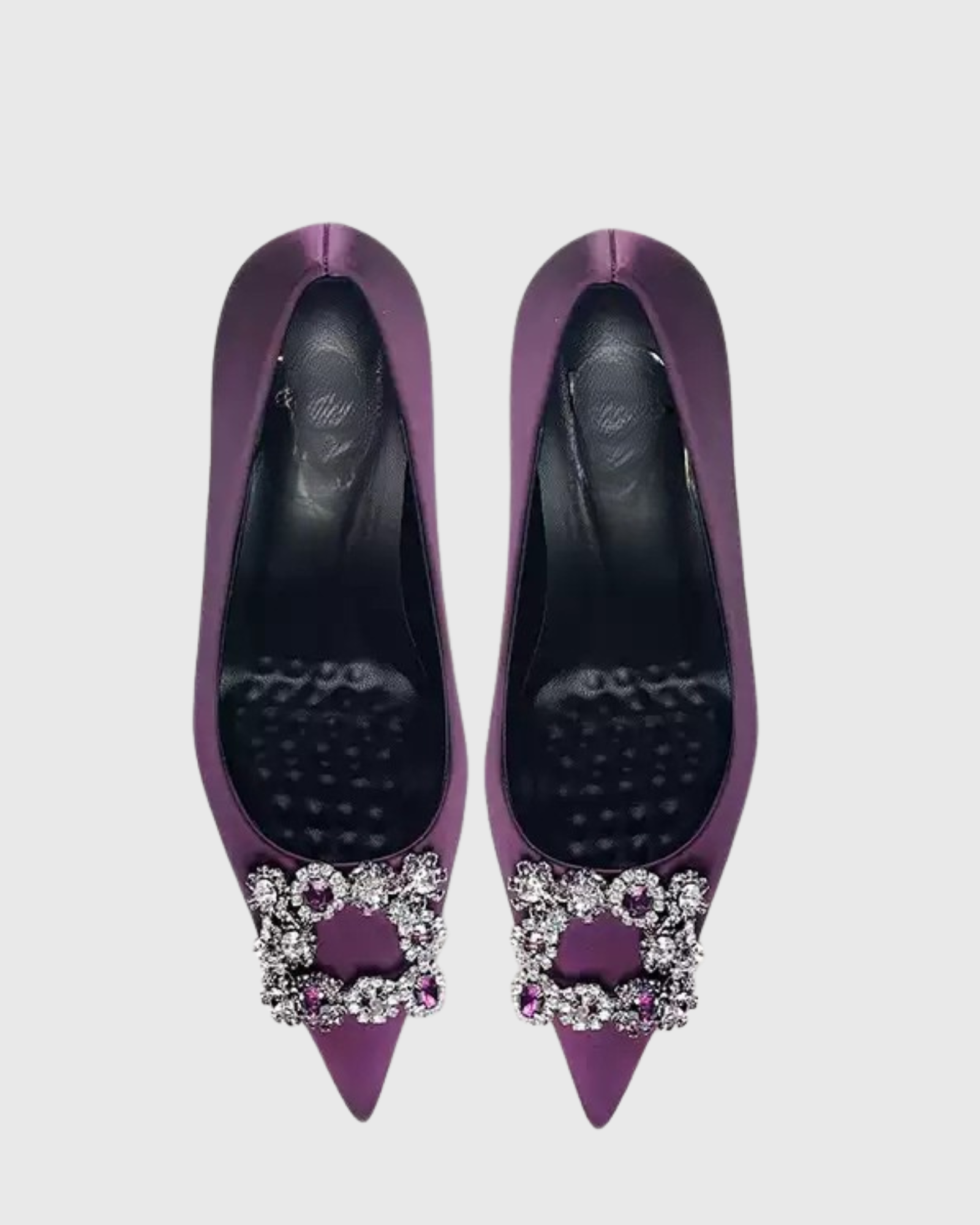 Sadah Rhinestone Buckle Pumps In Purple