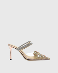 Sadb Rhinestone PVC Mules In Rose Gold
