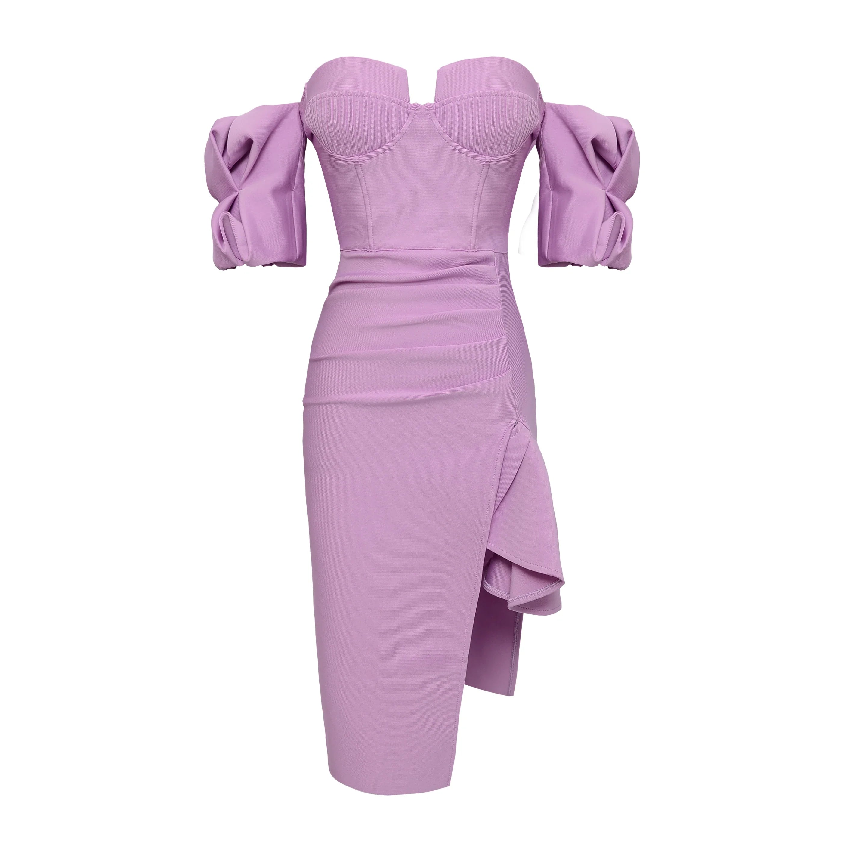 Alyia Puff Sleeve Ruffle Bandage Skirt