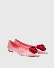 Sage Rose Satin Ballet Flats In Pink