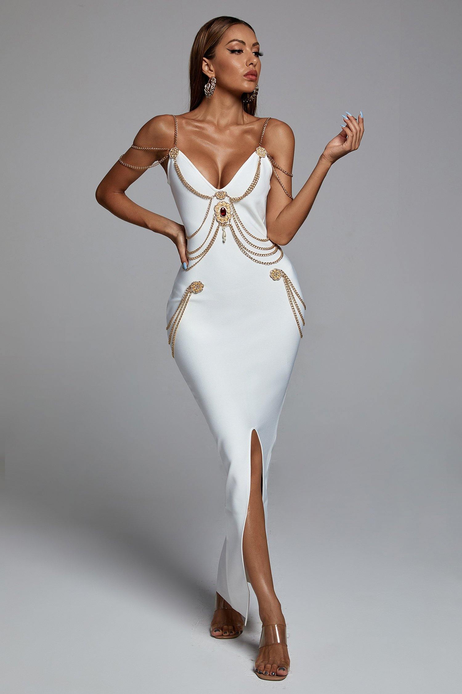 Chain Diamond Slim Fit Tight Bandage Dress