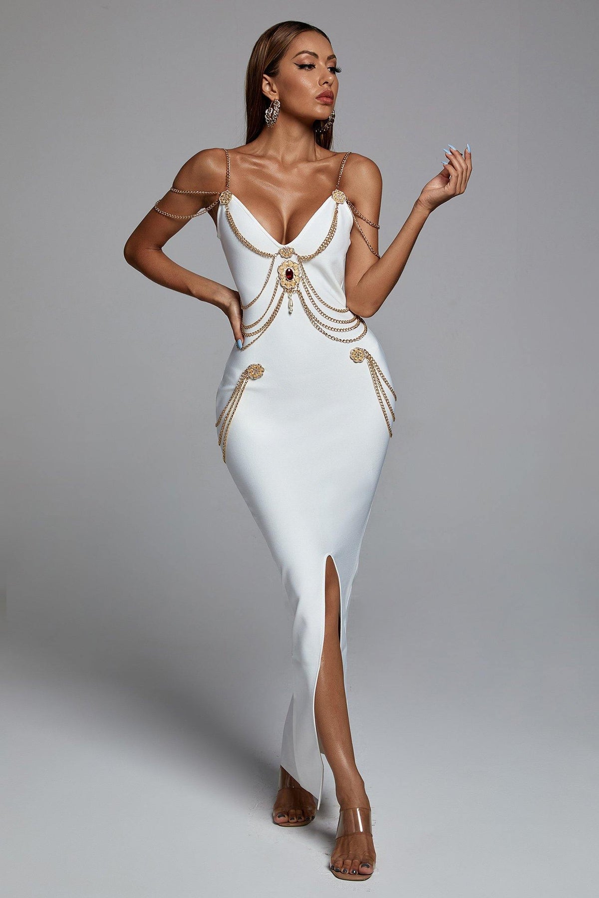 Chain Diamond Slim Fit Tight Bandage Dress