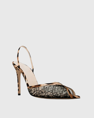 Sarva Leopard Lace Slingback Pumps