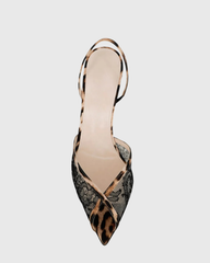 Sarva Leopard Lace Slingback Pumps