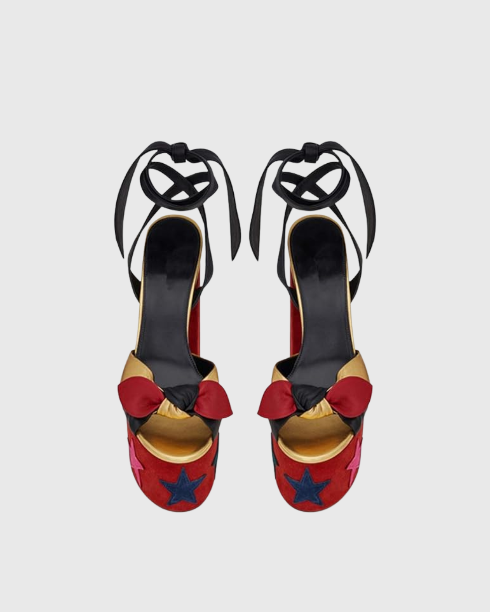Satu Star Knot Lace Up Platform Sandals In Red