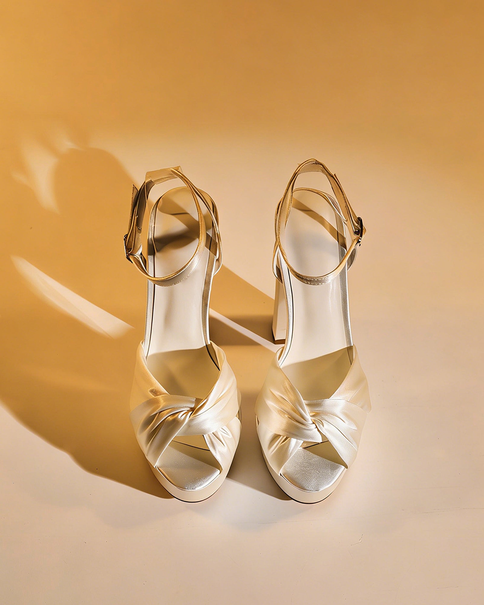 Satu Knot Platform Sandals In White