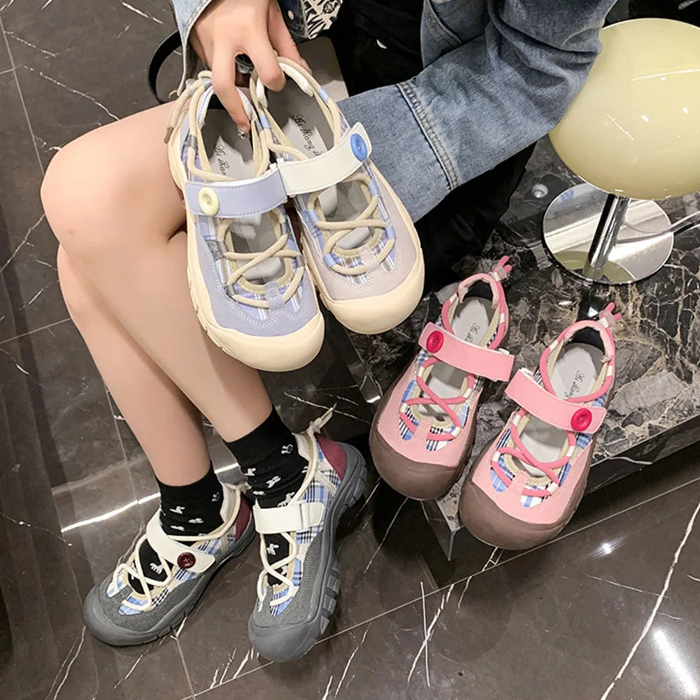 Pumps Mary Janes Wedges Shoeslace Sweet Cute Lolita Pumps Trend Casual Elegant Shoes