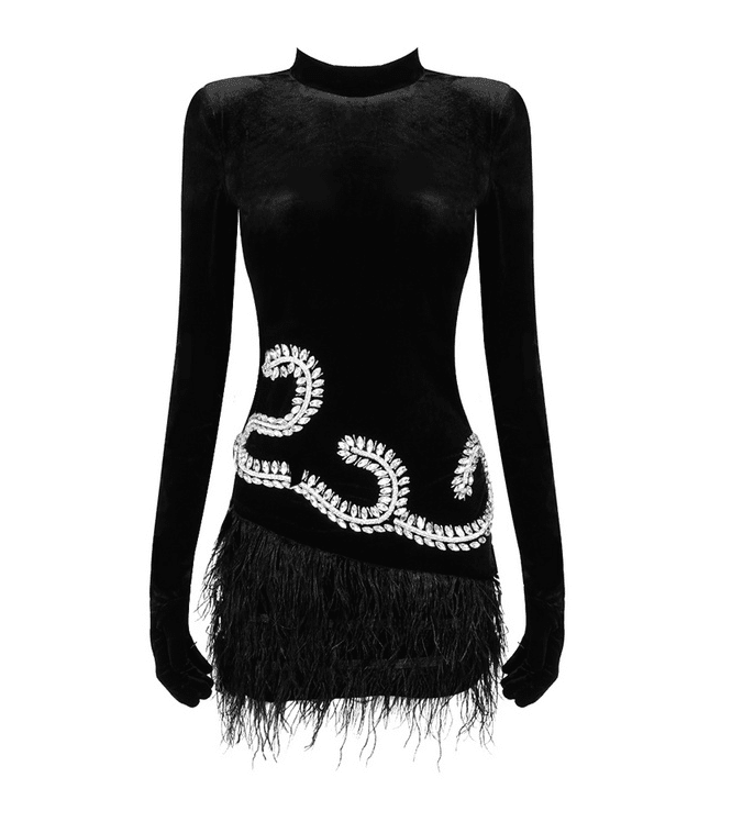 CHARMING CELEB BLACK EVENT DRESS