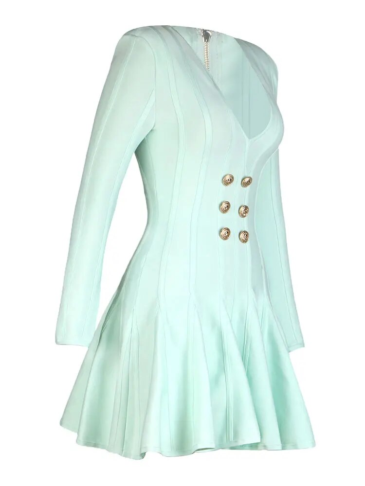 Elite V-neck Long Sleeve Dress