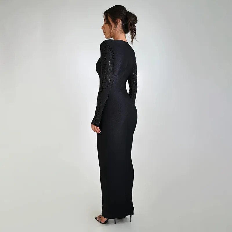 Tight Long Sleeve Stitching Dress