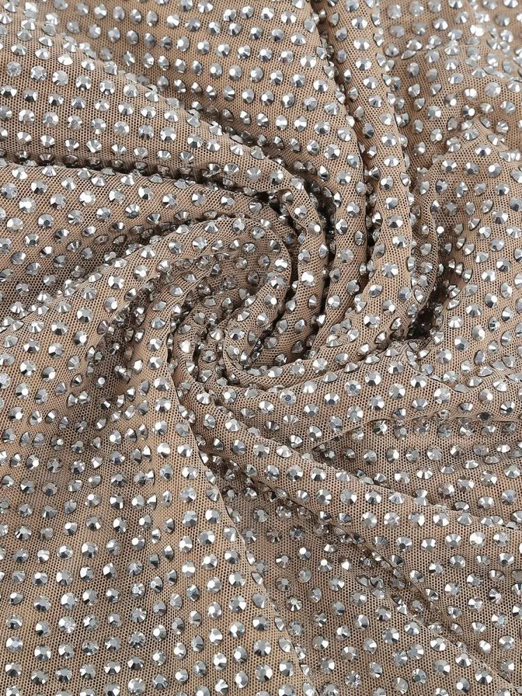 Chic Elegant Flowers Rhinestone Dress