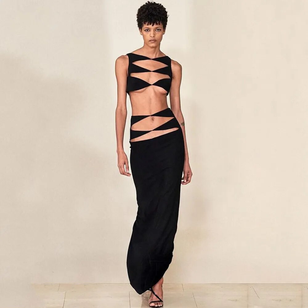 CHARMING CUTOUT ELITE HOLLOW DRESS