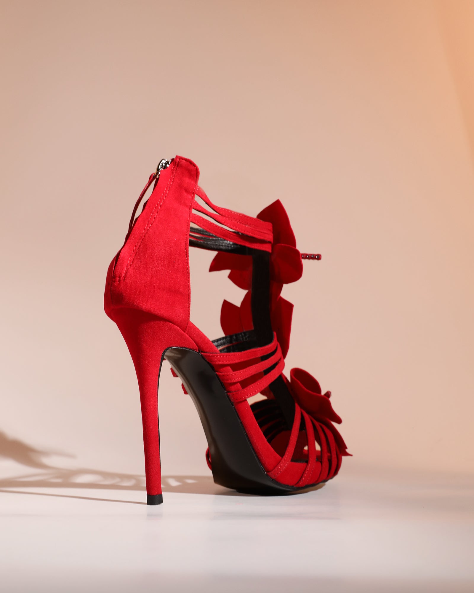 Seana 3D Flowers Sandals In Red