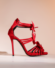 Seana 3D Flowers Sandals In Red