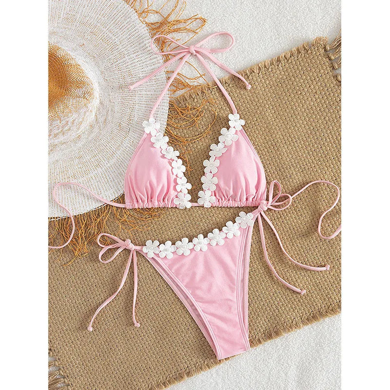 3D Floral Patchwork Bikini Set