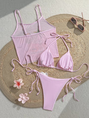 3D Flower Triangle Bikini Set