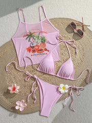3D Flower Triangle Bikini Set