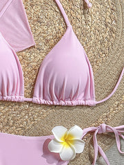 3D Flower Triangle Bikini Set