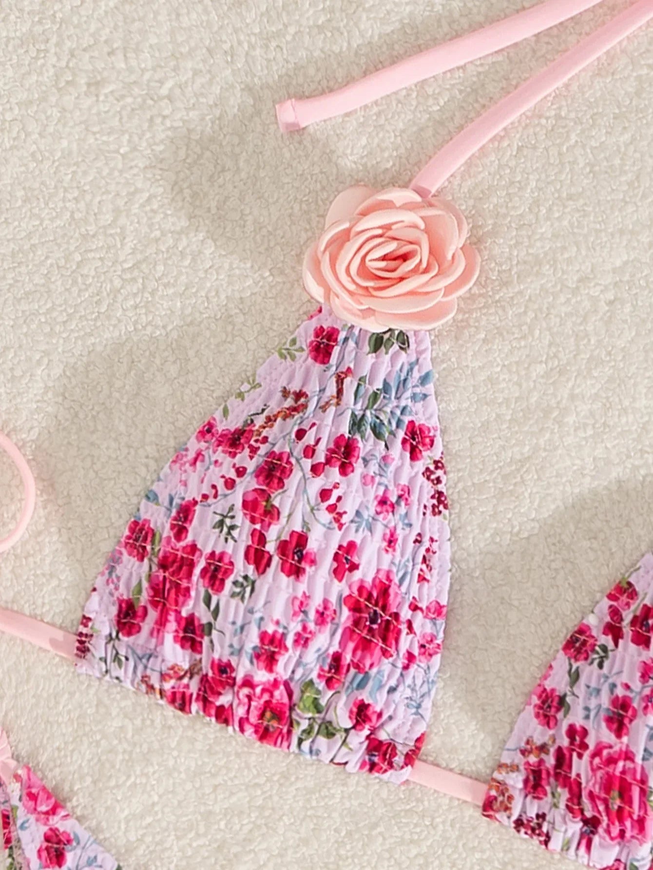 3D Rose Flower Bikini Set