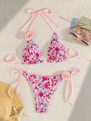3D Rose Flower Bikini Set