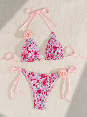 3D Rose Flower Bikini Set