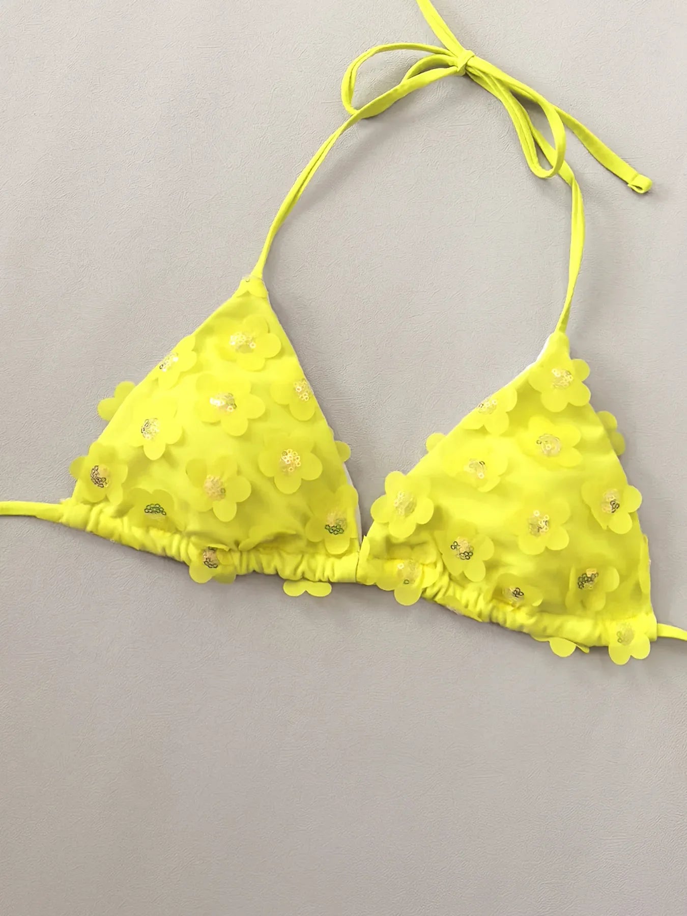 3D Yellow Flower Bikini Set