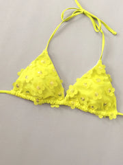 3D Yellow Flower Bikini Set