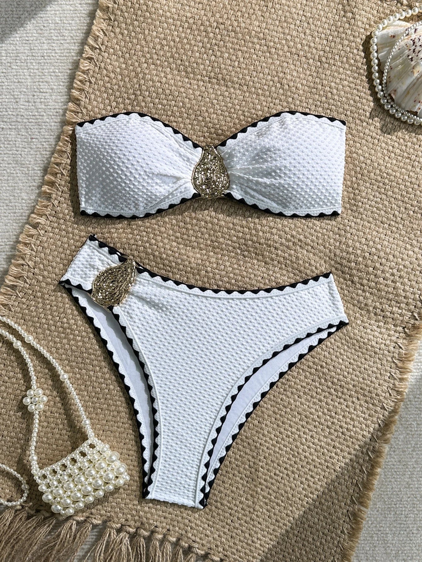 Bandeau Water Droplet Bikini Set