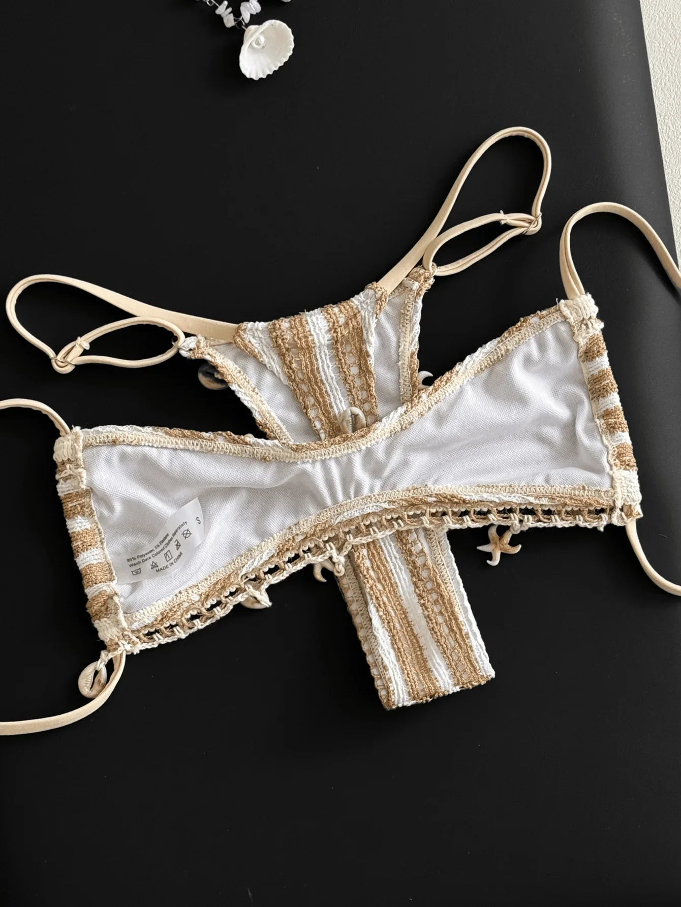 Beige Shell Starfish Ornament Bikini Set
