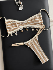 Beige Shell Starfish Ornament Bikini Set