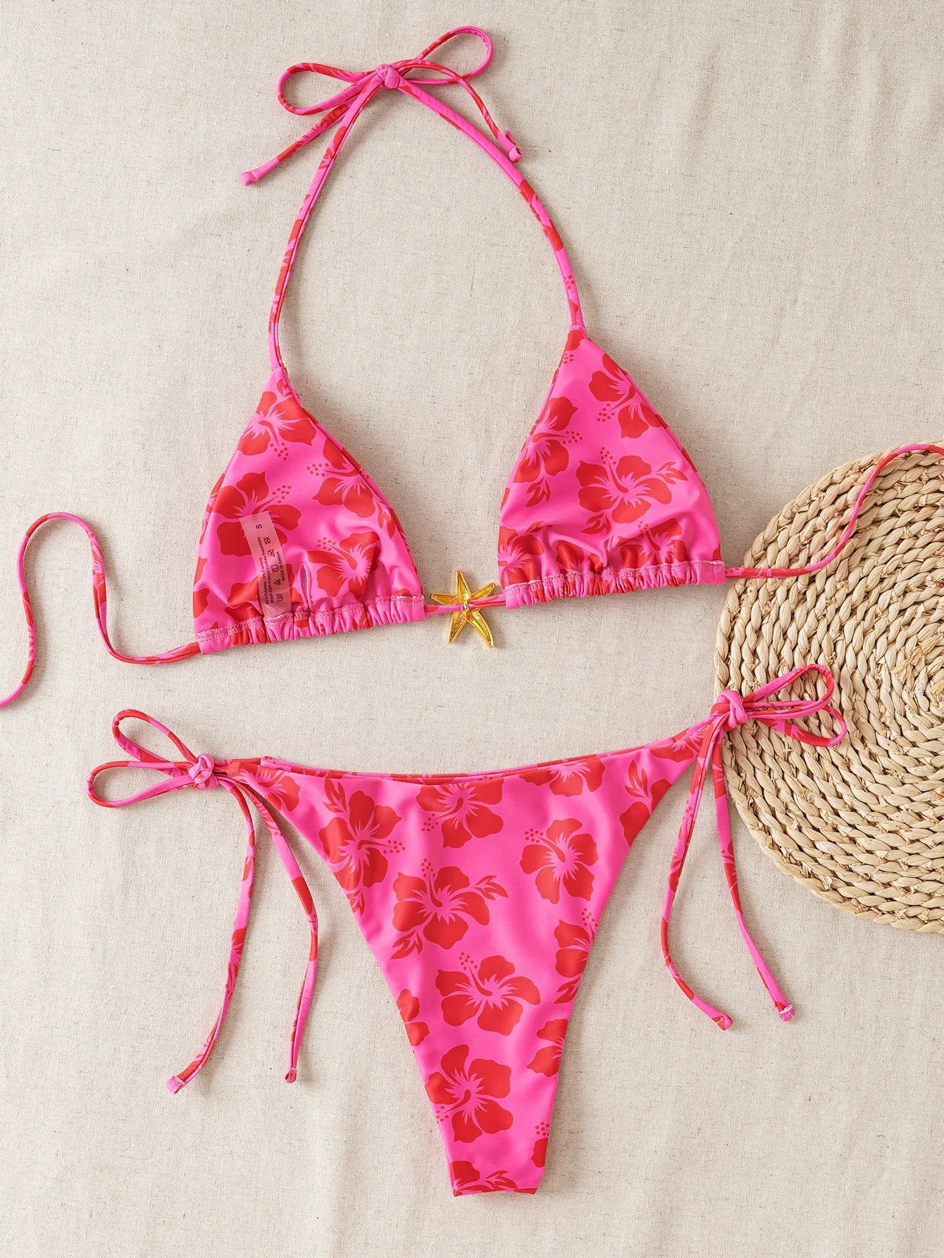 Beige Starfish Ornament Bikini Set