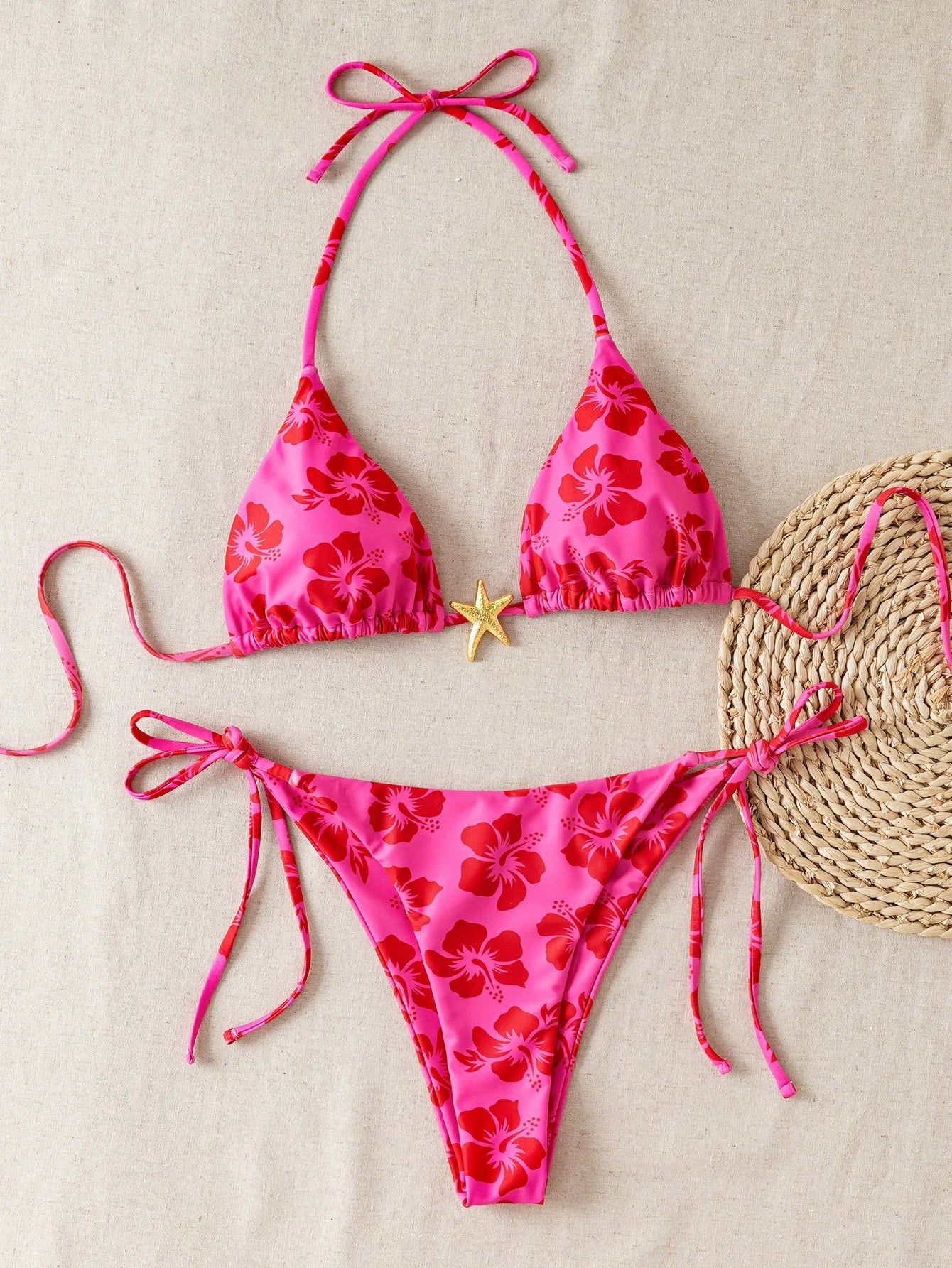 Beige Starfish Ornament Bikini Set